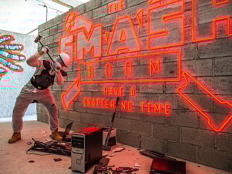 The Smash Room is a unique venue offering the opportunity to let go of pent-up stress and frustration while having lots of fun