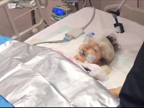 The 19-month old girl fell from the window of her 10th floor apartment in Ras Al Khaimah