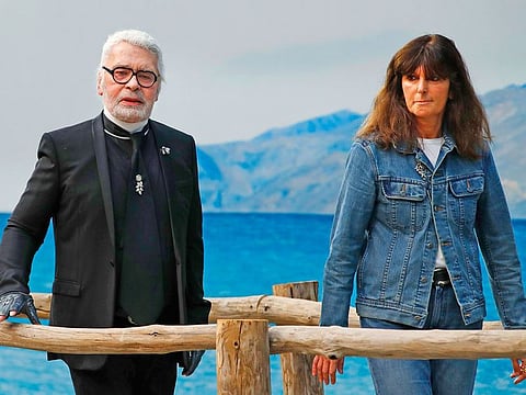 Lagerfeld with Virginie Viard.
