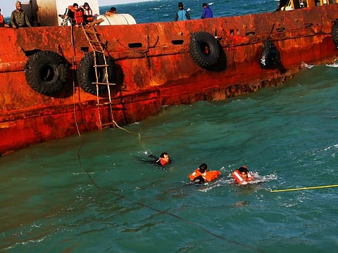 Dubai Police rescue 14 Indian sailors after ship hits rocks