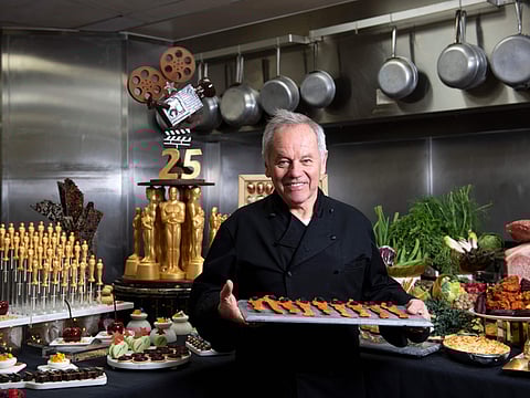 Celebrity Chef Wolfgang Puck poses in the kitchen while preparing the diner for the 91st annual Academy Awards Governors Ball, in Hollywood, on California, February 20, 2019.