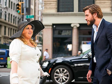 Rebel Wilson and Liam Hemsworth in ‘Isn’t It Romantic’.