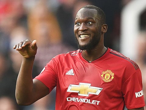 Manchester United's Belgian striker Romelu Lukaku.