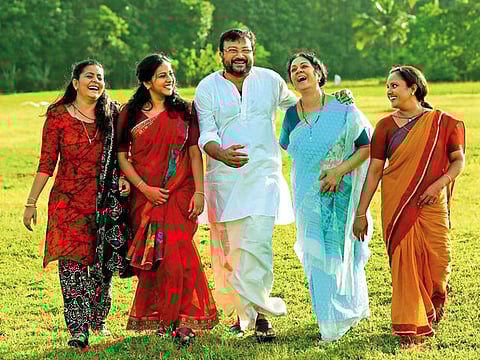 Eva Pavithran, Anna Rajan, Jayaram, Shanti Krishna and Nisha Sarang in ‘Lonappante Mammodeesa