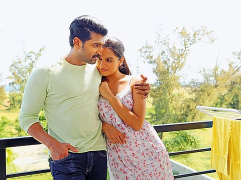 Vijay Arun and Tanya Hope in ‘Thadam’.