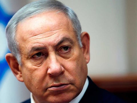 In this file photo taken on November 25, 2018, Israeli Prime Minister Benjamin Netanyahu attends the weekly cabinet meeting.