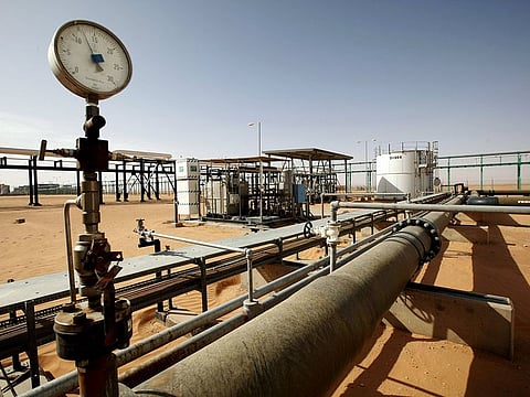 A general view of the Al Sharara oilfield. Oil prices fell nearly 1% on Tuesday as investors expected Libya’s oil production to eventually resume.