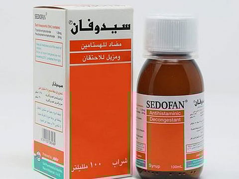 The Ministry of Health and Prevention banned the cough syrup Sedofan from the UAE for not complying with product specifications.