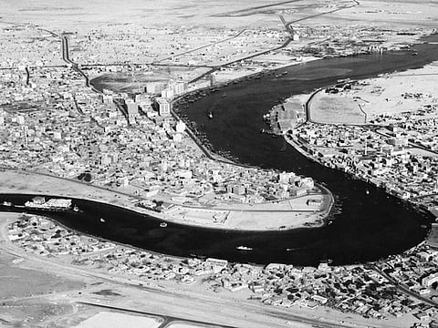 An aerial view of the Dubai Creek captured by Ramesh Shukla back in the 1960s