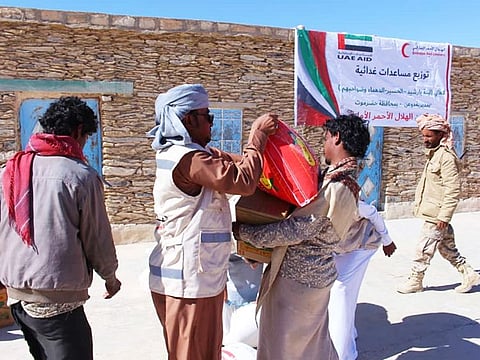 Emirates Red Crescent distribute the UAE Aid to Yemen