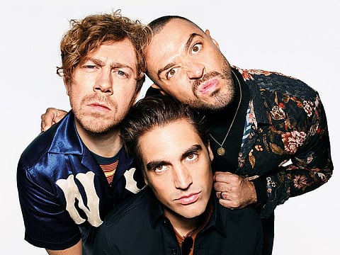 Busted members James Bourne, Charlie Simpson and Matt Willis.