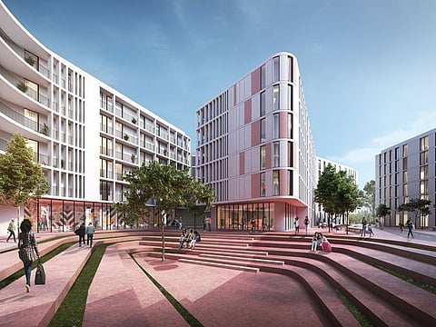 An artist’s impression of the ‘Nest’, a 10-building cluster within the Aljada master development near University City in Sharjah. The project will be ready by late 2021.