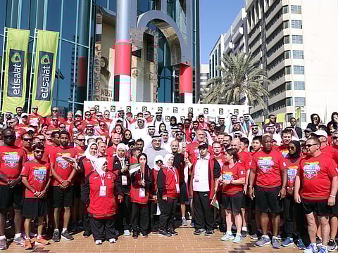 Engineer Saleh Abdullah Al Abdooli, Group Chief Executive Officer of Etisalat, with participants