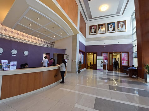 Main reception of Rak Hospital at Ras Al Khaimah