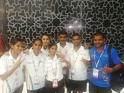 Indian table tennis team pose after impressive performance in the Special Olympics World Games yesterday. They bagged five medals that included four gold and a silver.