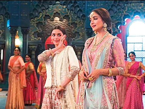 Alia Bhatt and Madhuri Dixit-Nene in the video.