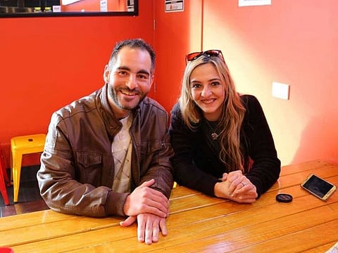 Hussein Al Umari and his sister, Aya Al-Umari, in early 2018. Hussein, left, 35, was killed in the Al Noor mosque attack in Christchurch, New Zealand.