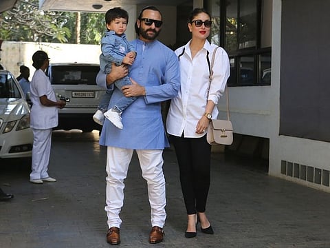 Actor Saif Ali Khan with wife Kareena Kapoor Khan and son Taimur.