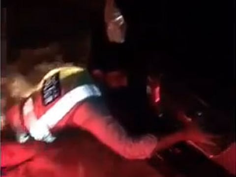 Officer Salem Hussain Al Huti rescued eight passengers who were trapped in Wadi Beih earlier this week.