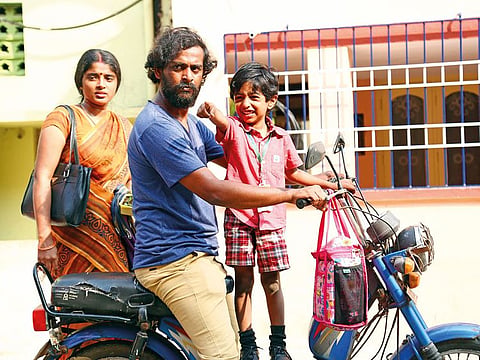 Sheela Rajkumar, Santosh Sreeram and Dharun in ‘To-Let’.