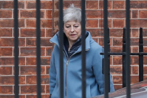 Britain's Prime Minister Theresa May leaves Downing street in London.