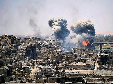 Airstrikes target Daesh positions on the edge of the Old City a day after Iraq’s prime minister declared “total victory” in Mosul, Iraq.
