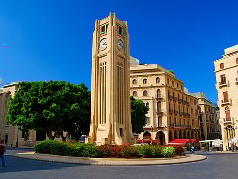 The clock tower in Downtown Beirut.