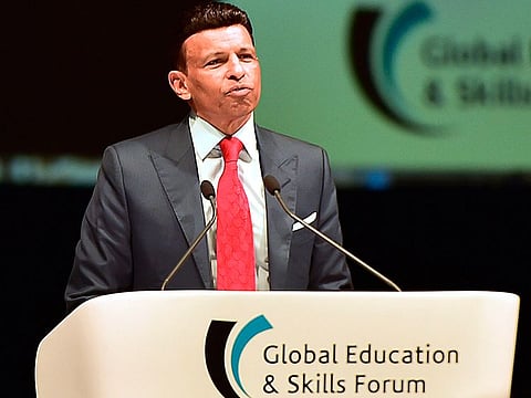 Sunny Varkey, the founder of Global Education and Skills Forum (GESF), speaks at the opening session of GESF at Atlantis Hotel, Dubai.
