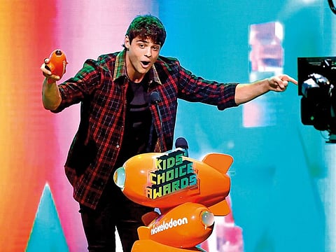 Noah Centineo accepts the Favourite Movie Actor award for ‘To All the Boys I’ve Loved Before’.