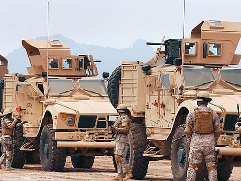 File image: Coalition troops in action in Yemen