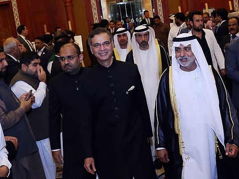 Shaikh Nahayan bin Mubarak Al Nahayan and Moazzam Ahmad Khan Pakistan Ambassador to the UAE along with other diplomats and dignitaries.