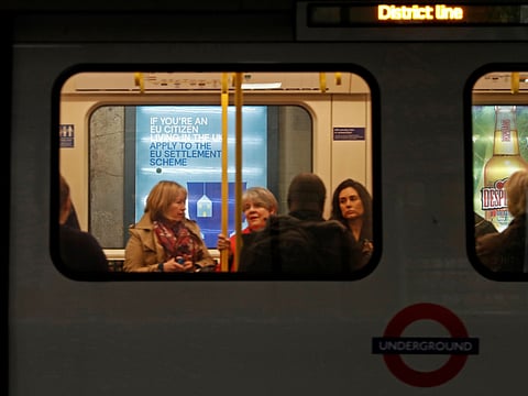 A poster, aimed at EU citizens living in the UK, encourages EU nationals to apply to the Government's post-Brexit EU settlement scheme