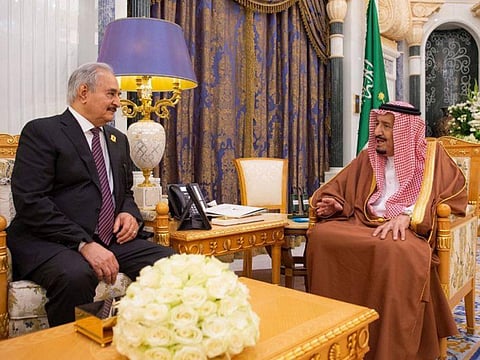 King Salman receives Libya’s Haftar in Riyadh