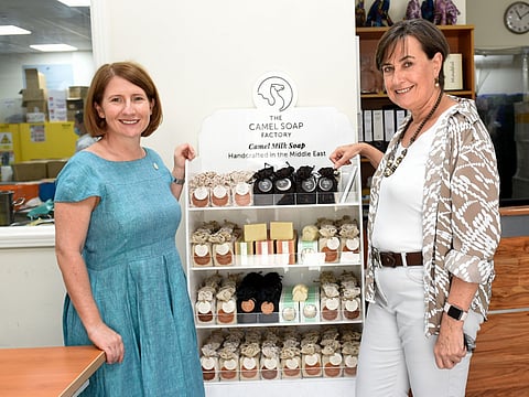 Stevi Lowmass, founder Camel Soap Factory and Anita Chandler, Director – Licensing and Retail, Commercial, Expo 2020 Dubai during the tour.