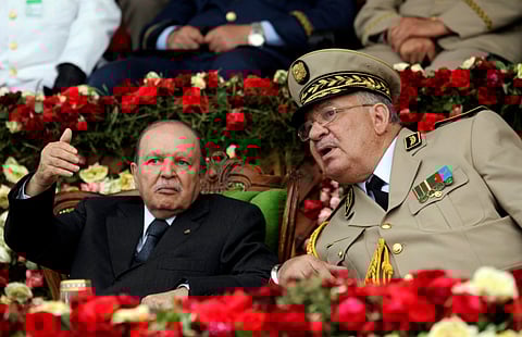 Algeria’s President Abdelaziz Bouteflika with Army Chief of Staff General Ahmad Gaed Salah last June. Salah is pushing to have Bouteflika declared too ill to serve.