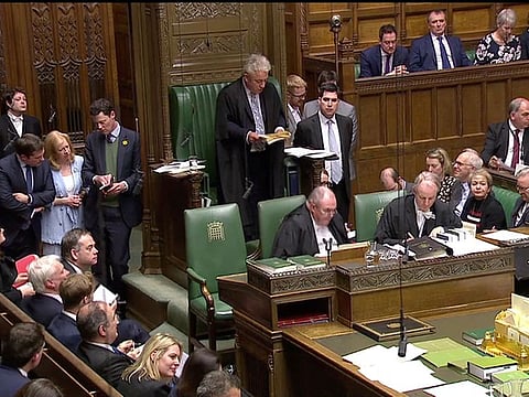 Speaker of the House of Commons John Bercow announces the results of a round of voting on alternative Brexit options at the House of Commons in London.