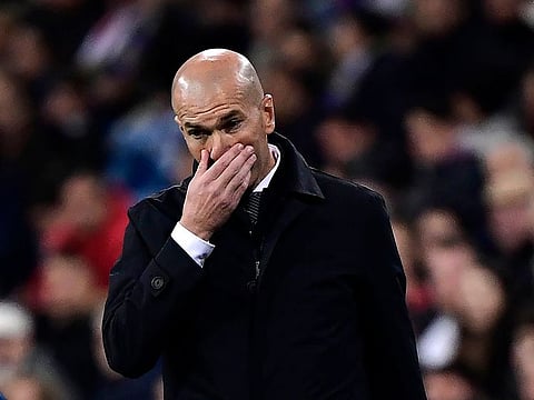 Zinedine Zidane reacts.