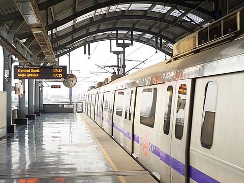 Delhi Metro station. for illustrative purposes only.