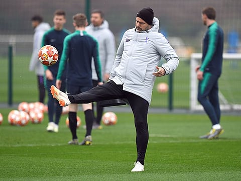 Tottenham manager Mauricio Pochettino during training.