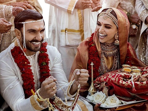 Ranveer Singh and Deepika Padukone during their wedding.