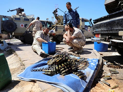 File photo: Bullets are seen while members of Misrata forces, under the protection of Tripoli's forces, prepare themselves to go to the front line in Tripoli, Libya April 9, 2019.