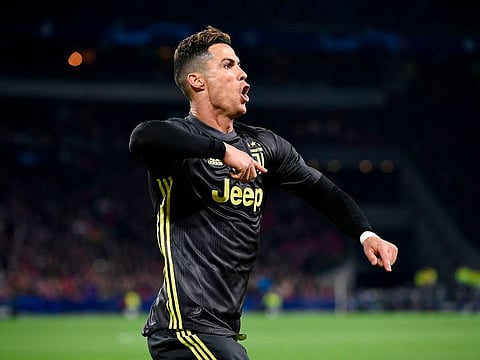 Cristiano Ronaldo celebrates.