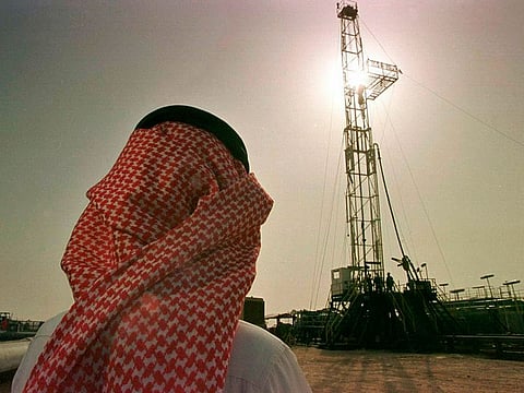 File photo: A rig at the Al Howta oil field near Howta, Saudi Arabia.