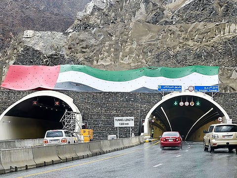 The entrance of Al Raugh tunnel on the new Sharjah-Khor Fakkan road.