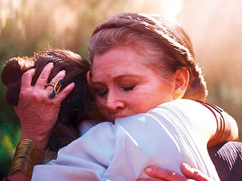Daisy Ridley and Carrie Fisher in ‘Star Wars IX: The Rise of Skywalker’.