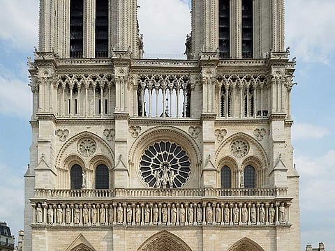 The view from the western side of Notre Dame de Paris, in France.