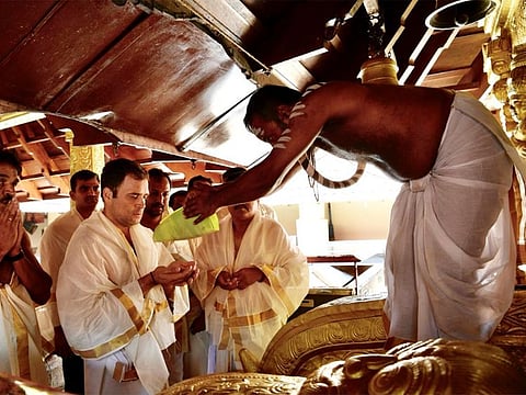 Rahul Gandhi at the Thirunelli Temple in Wayanad (File)