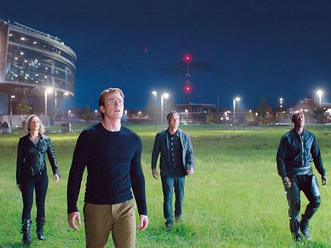 Scarlett Johansson, Chris Evans, Mark Ruffalo and Don Cheadle in ‘Avengers: Endgame