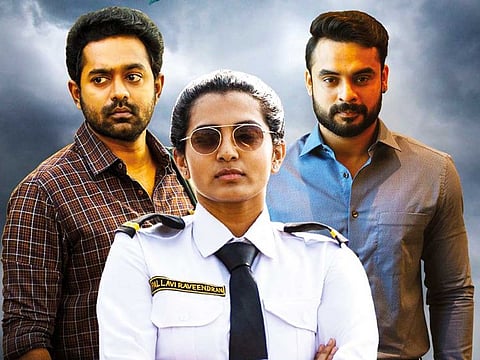 Asif Ali, Parvathy and Tovino Thomas in ‘Uyare’.