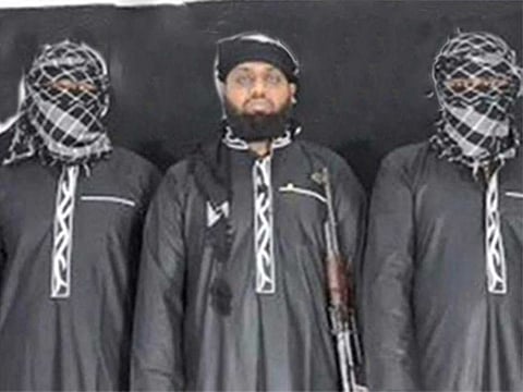 Mohammed Zahran, a.k.a. Zahran Hashmi, centre, the man Sri Lanka says led the Easter attack that killed over 300 people, as well as other attackers